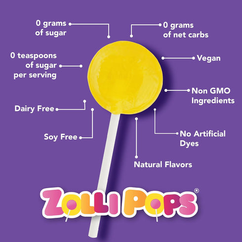 Zollipops Clean Teeth Lollipops AntiCavity Sugar-Free Candy, Orange, 3.1oz - Ideal for Kids, Diabetics, and Keto Diet Snacking...
